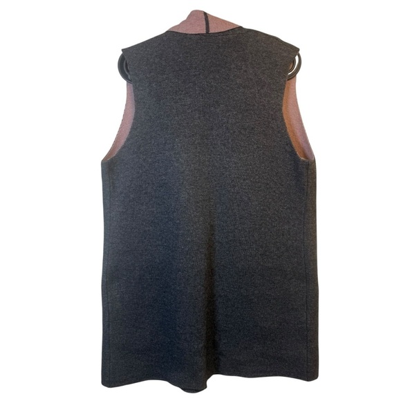 Benedetta B Merino Wool Cashmere Sleeveless Open Front Cardigan Duster - Picture 2 of 5